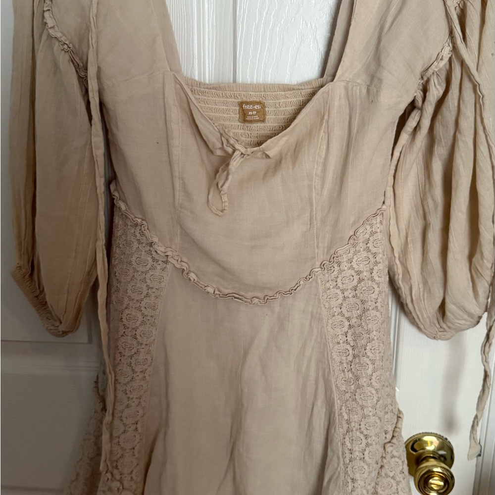 Free People Cream Mini Dress